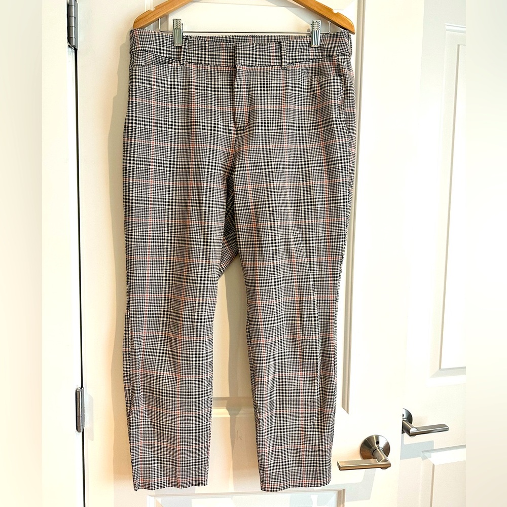 Plaid High-Waisted Pixie Skinny Ankle Pants. Size 14.